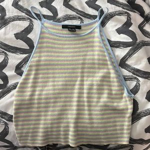 Multicolored Forever 21 pastel crop top